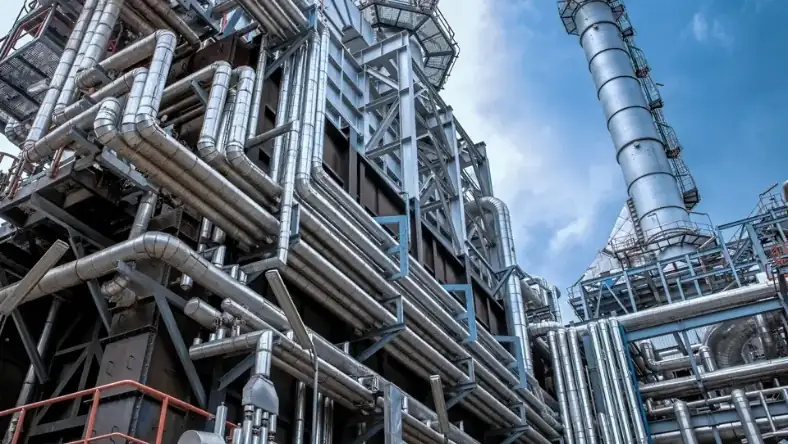 U.S. CO₂ pipeline infrastructure with large scale industrial piping