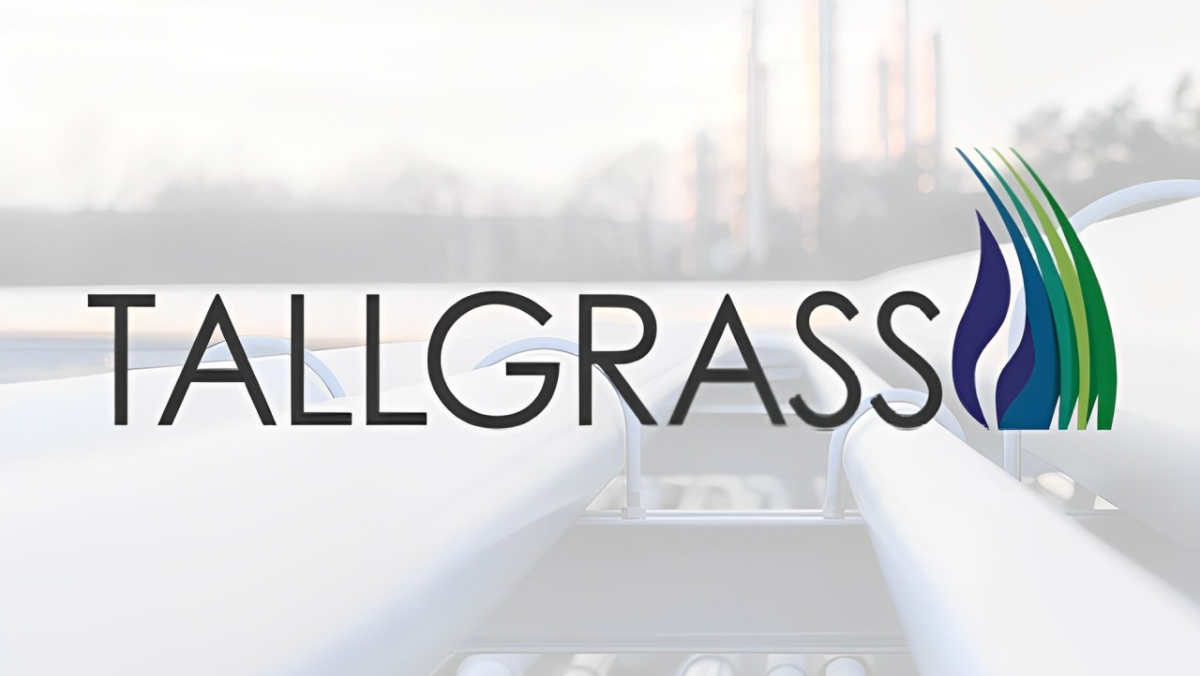 Tallgrass logo over pipeline infrastructure scene for CO₂ transport sector